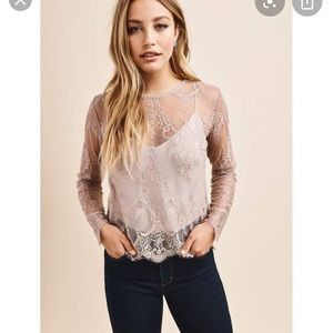 Sm Purple Lace Top from Dynamite